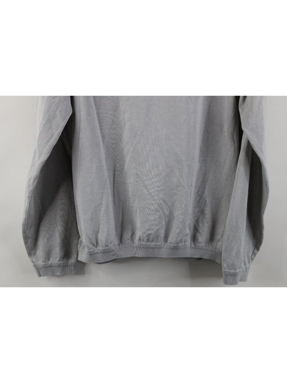 Vtg 90s St Croix Mens Large Blank Knit Mock Neck Lightweight Sweater Lt Gray USA - Picture 9 of 9